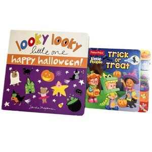 Looky Looky Happy Halloween & Fisher-Price Trick Or Treat Board Books Set